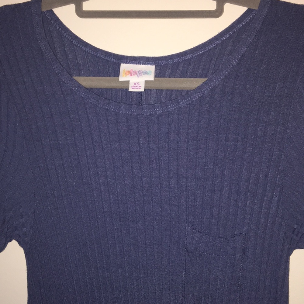 XS lularoe LLR ribbed solid blue Carly barely worn